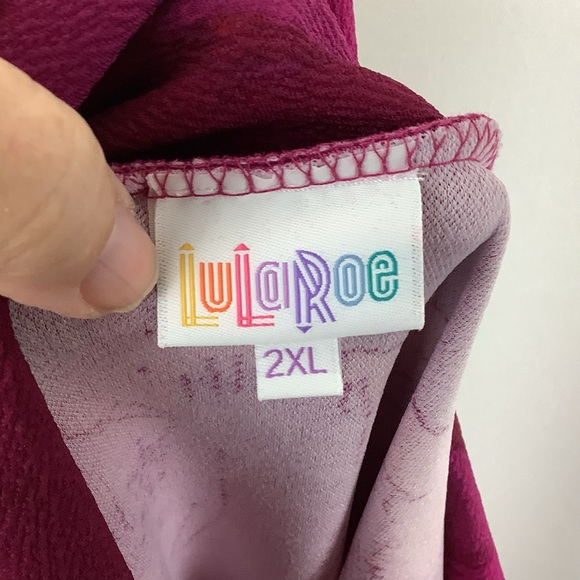 NWT LulaRoe Cassie Red and Fuchsia Skirt - Picture 4 of 5